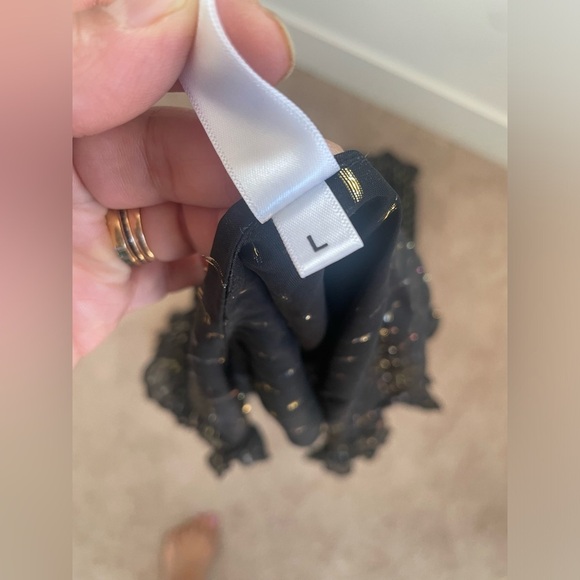 Rat and Boa Black Metallic Giorgia short sleeve V neck maxi dress L - Picture 11 of 13